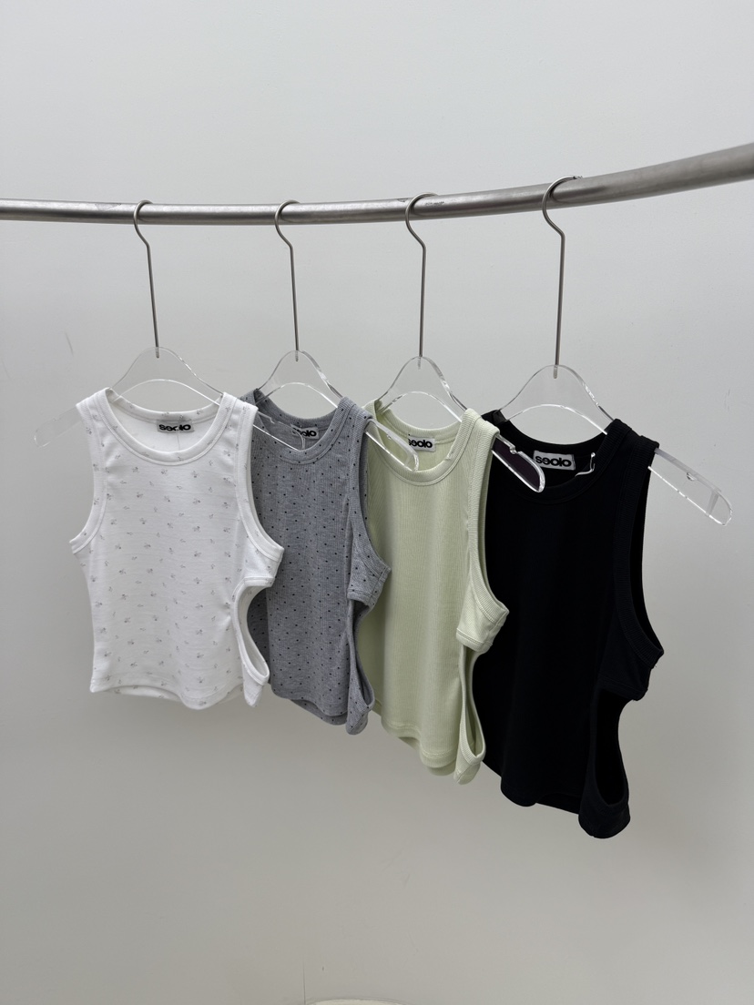 SEOLO韓國直郵女士新款真品休閑推薦時尚熱賣吊帶背心羅紋Seolo seoul吊帶/背心