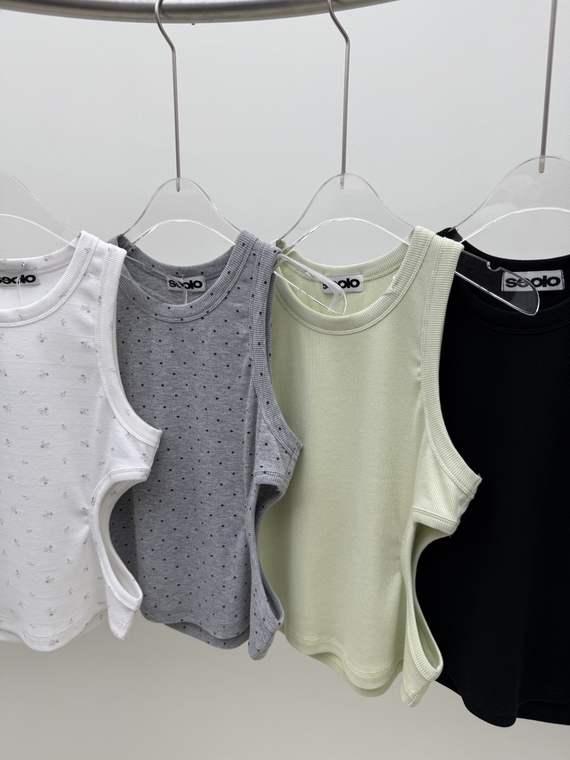 SEOLO韓國直郵女士新款真品休閑推薦時尚熱賣吊帶背心羅紋Seolo seoul吊帶/背心