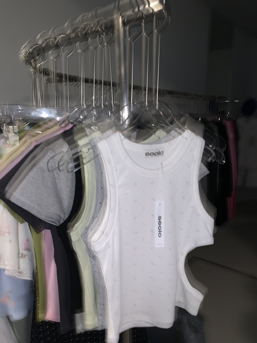 SEOLO韓國直郵女士新款真品休閑推薦時尚熱賣吊帶背心羅紋Seolo seoul吊帶/背心