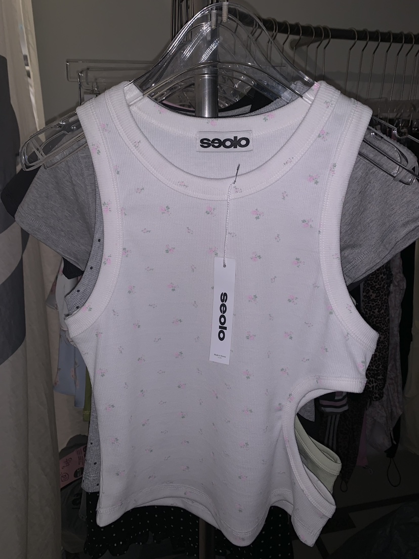 SEOLO韓國直郵女士新款真品休閑推薦時尚熱賣吊帶背心羅紋Seolo seoul吊帶/背心