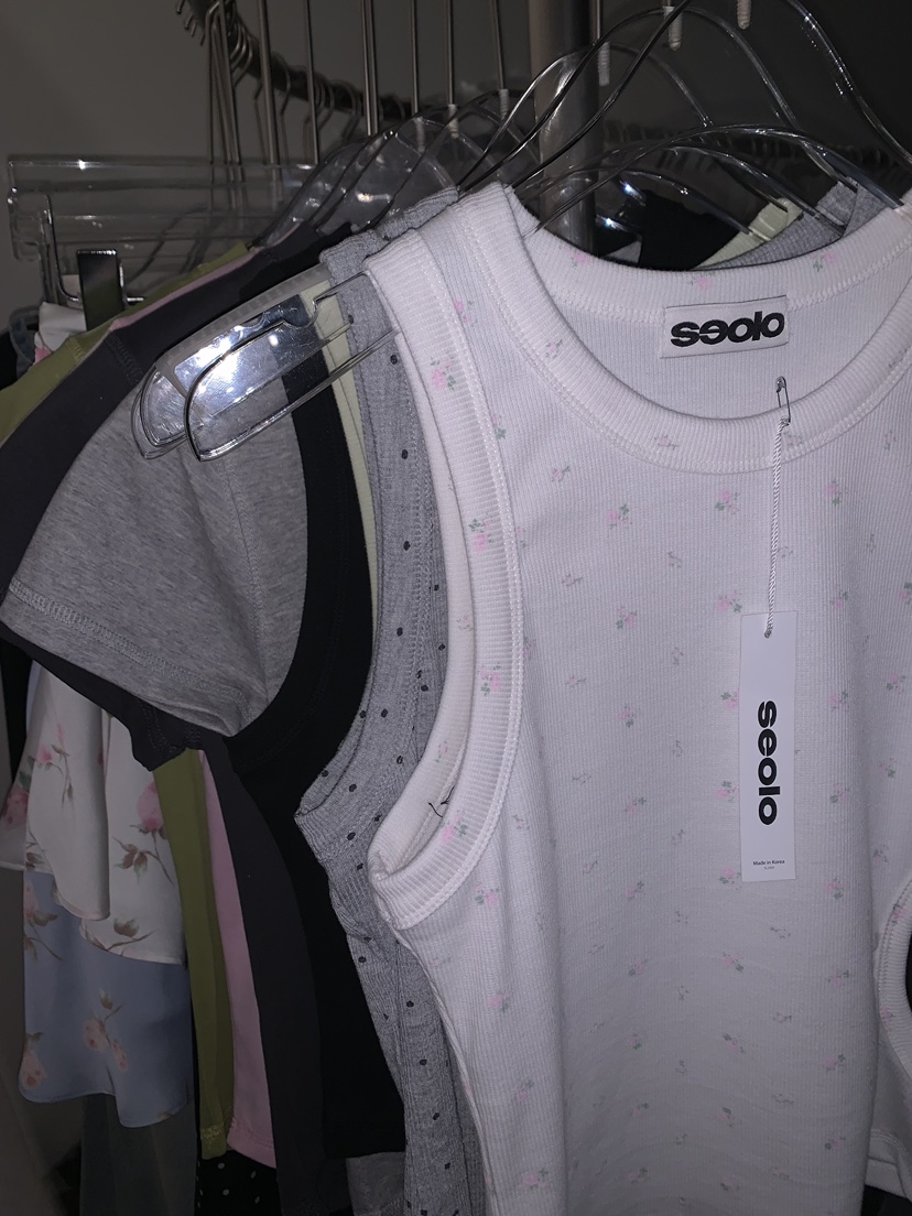 SEOLO韓國直郵女士新款真品休閑推薦時尚熱賣吊帶背心羅紋Seolo seoul吊帶/背心