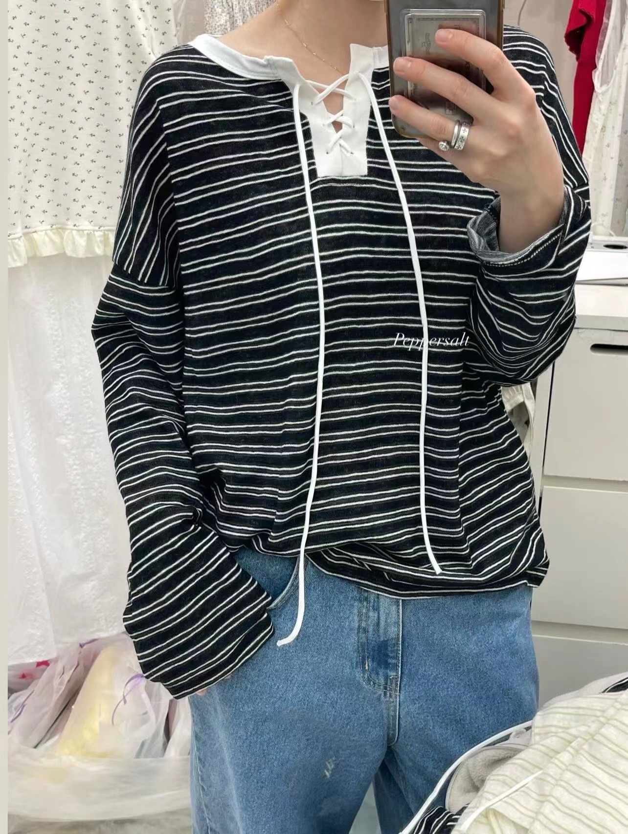 PEPPER 페페東大門直郵女裝新款真品26春夏職業時尚針織衫PEPPER-SEOUL針織衫