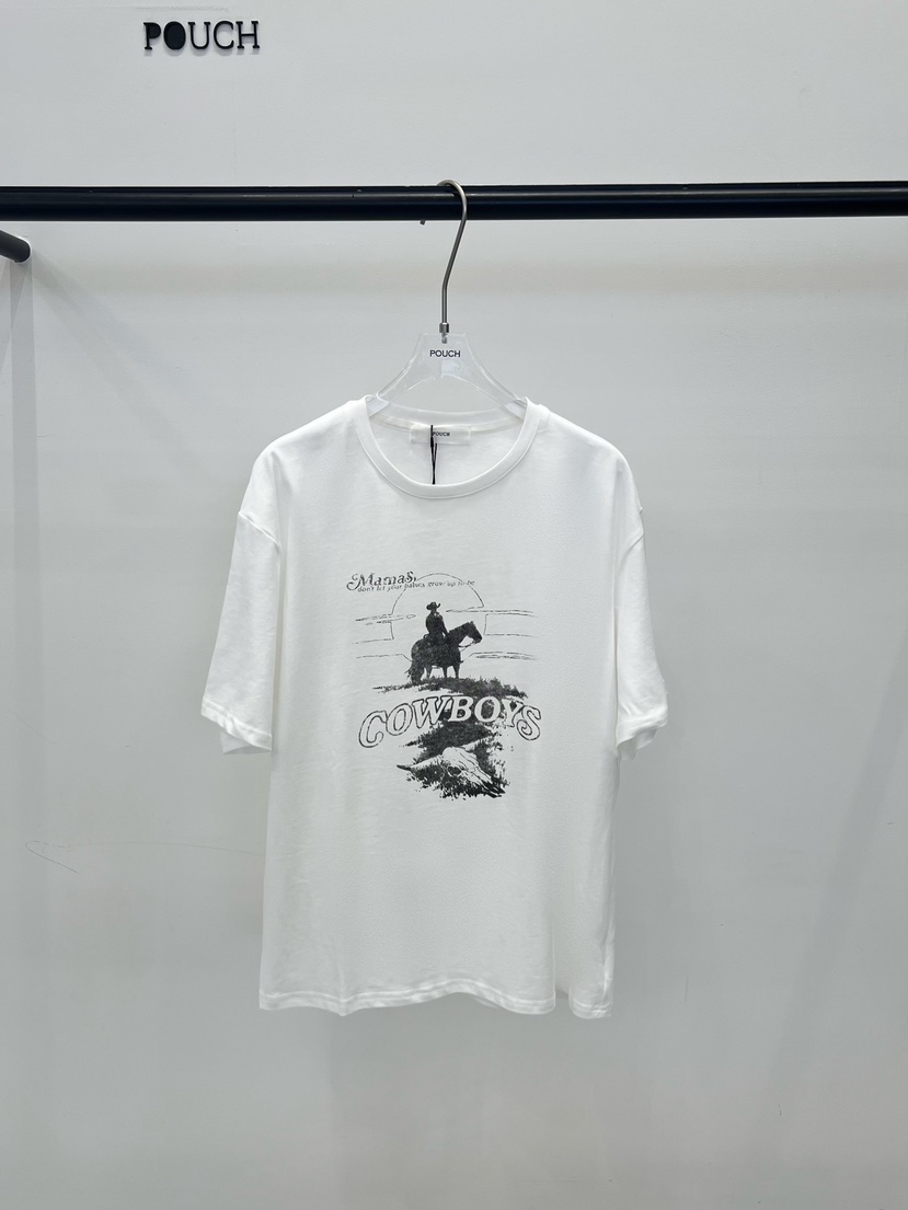 POUCH韓國直郵女士新款26春夏時尚熱賣人氣推薦休閑職業T恤POUCHT恤圖色1