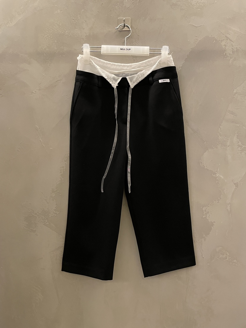 MULCUP韓國直郵女裝新款26春夏時尚職業人氣休閑褲七分褲MULCUP休閑褲圖色1黑色