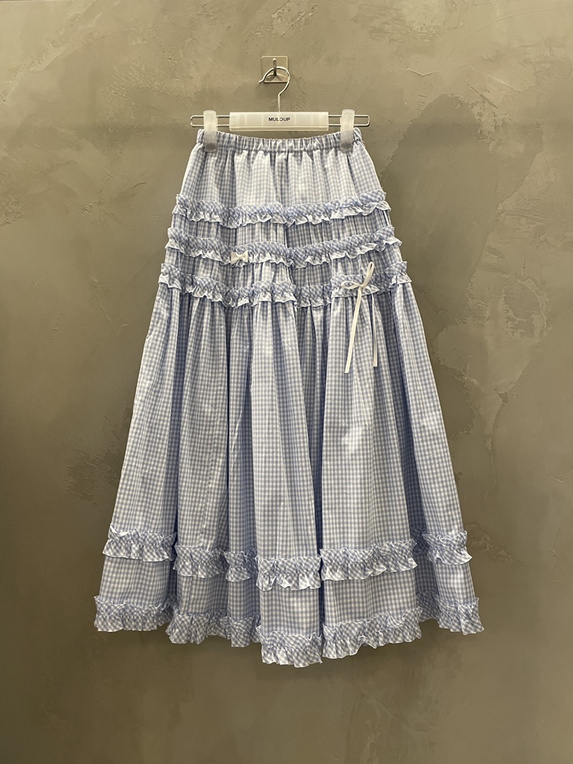 MULCUP韓國直郵實拍女士新款休閑時尚26春夏人氣職業長裙MULCUP長裙圖色1格子