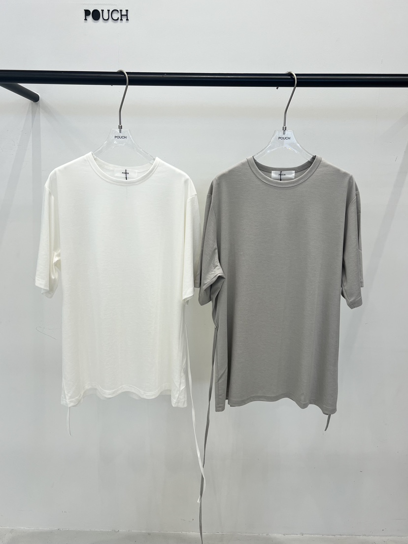POUCH韓國直郵女士新款人氣職業時尚26春夏熱賣T恤含腰繩POUCHT恤