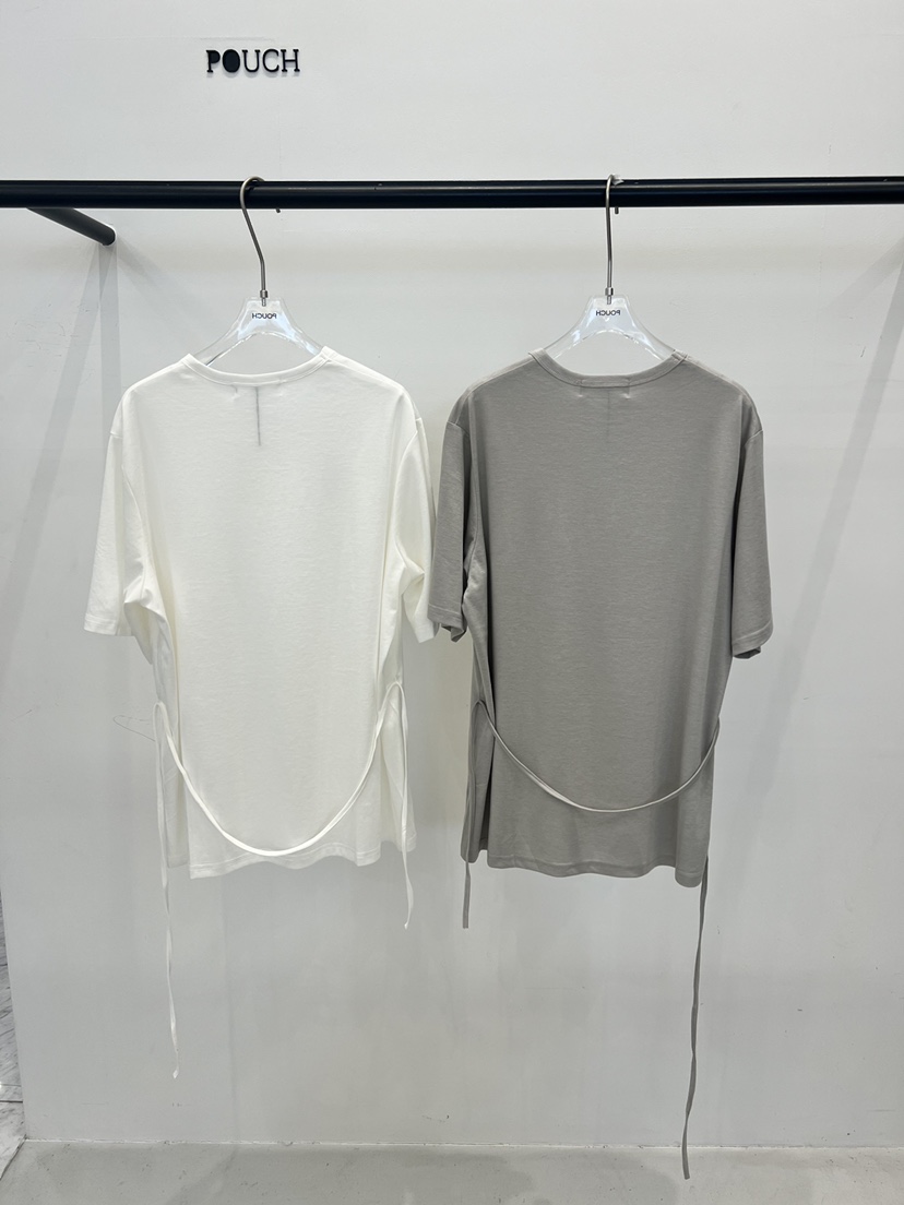 POUCH韓國直郵女士新款人氣職業時尚26春夏熱賣T恤含腰繩POUCHT恤