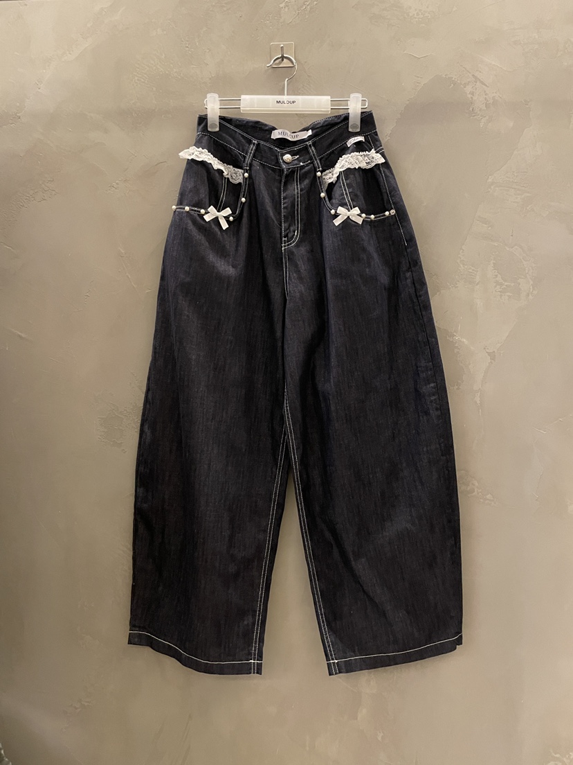 MULCUP韓國直郵實拍女士新品推薦26春夏時尚人氣休閑牛仔褲MULCUP牛仔褲圖色1