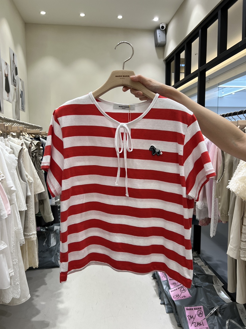 MARIE MARIE韓國直郵實拍女裝新品26春夏人氣職業推薦T恤MARIE MARIET恤圖色2
