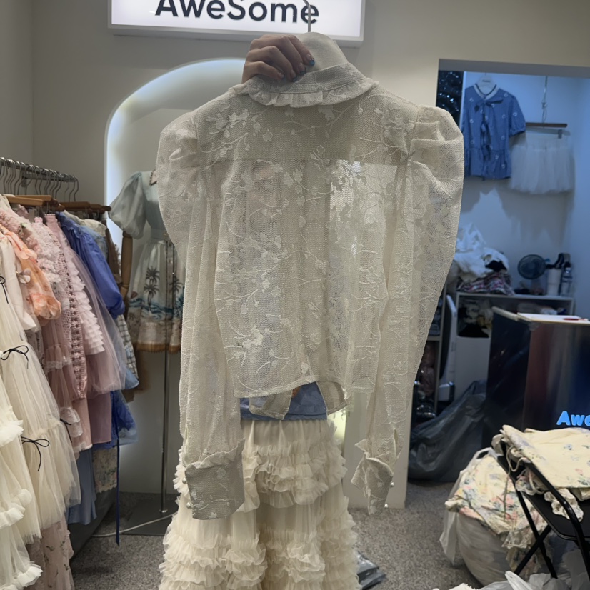 AWESOME-P韓國直郵女士新品人氣休閑熱賣推薦襯衫蕾絲衫AWESOME-P襯衫/蕾絲衫