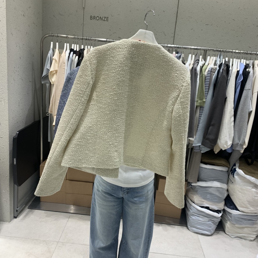 BRONZE韓國東大門代購女士新款熱賣26春夏休閑夾克粗花呢BRONZE夾克