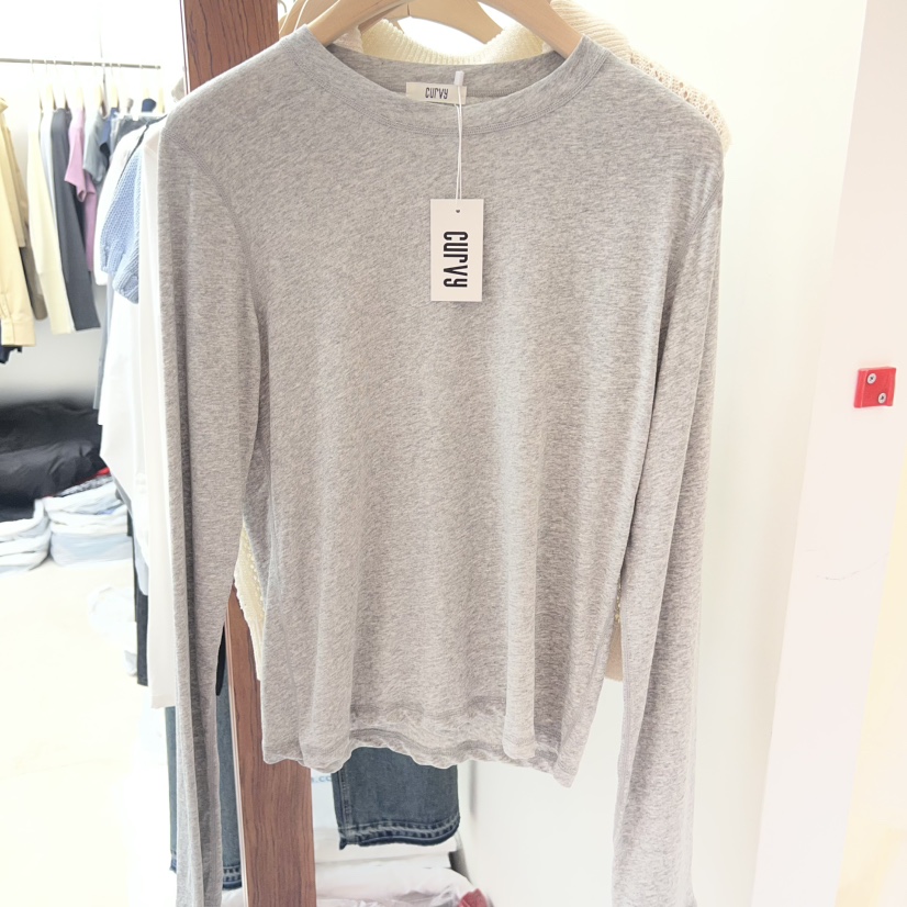 CURVY韓國直郵女士新品休閑時尚26春夏人氣熱賣職業長袖T恤CURVY長袖T恤圖色3