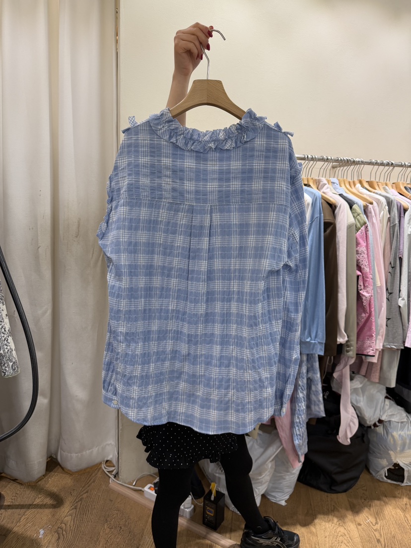 AUVERFIT韓國直郵實拍女士新品休閑人氣熱賣時尚襯衫蕾絲衫AUVERFIT襯衫/蕾絲衫