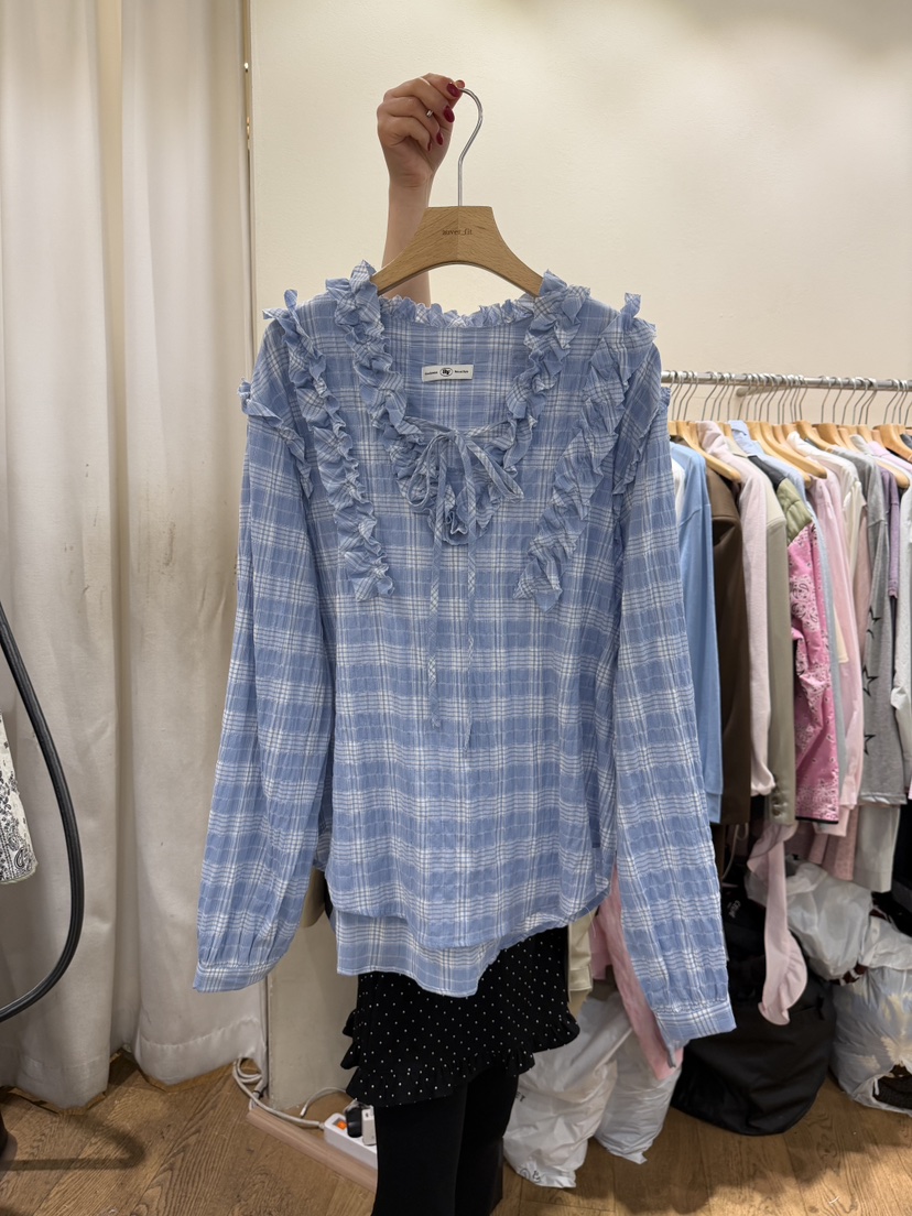 AUVERFIT韓國直郵實拍女士新品休閑人氣熱賣時尚襯衫蕾絲衫AUVERFIT襯衫/蕾絲衫圖色1