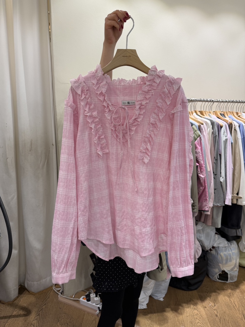 AUVERFIT韓國直郵實拍女士新品休閑人氣熱賣時尚襯衫蕾絲衫AUVERFIT襯衫/蕾絲衫圖色2