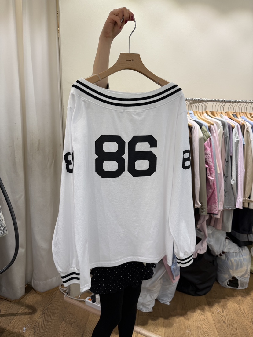 AUVERFIT韓國代購女裝新品推薦職業休閑26春夏長袖T恤露肩AUVERFIT長袖T恤圖色1