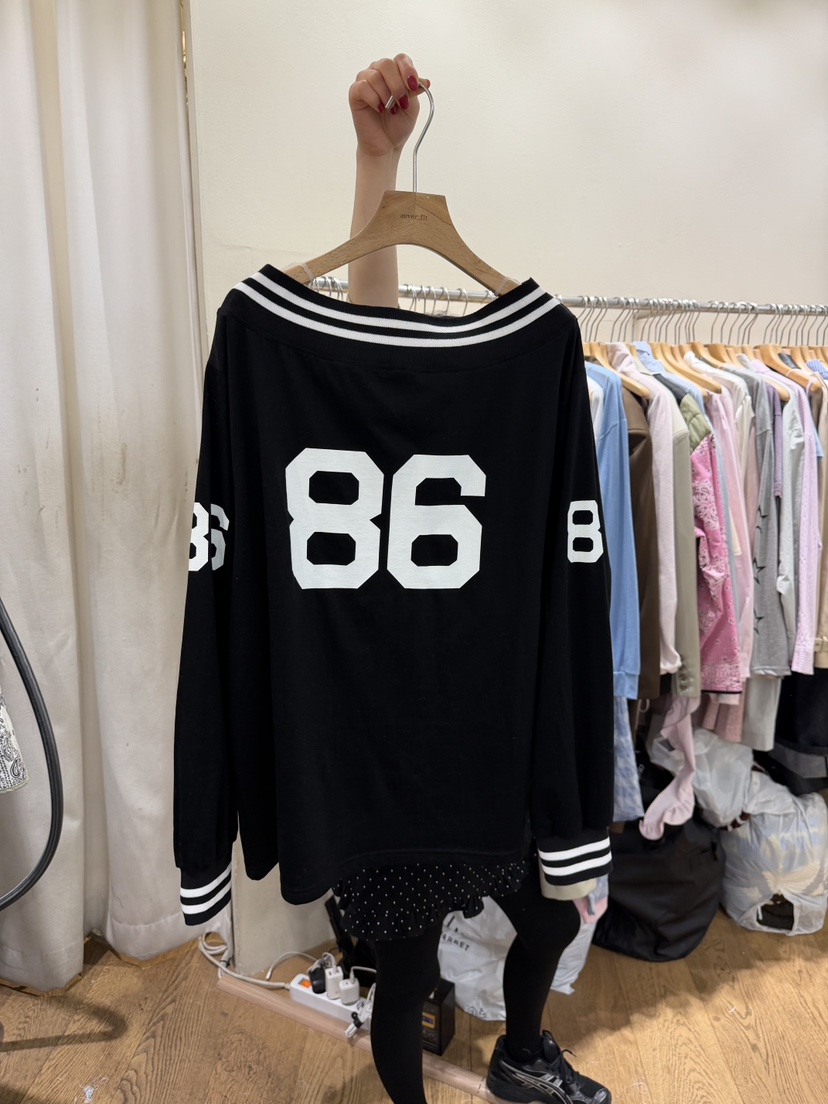 AUVERFIT韓國代購女裝新品推薦職業休閑26春夏長袖T恤露肩AUVERFIT長袖T恤圖色2