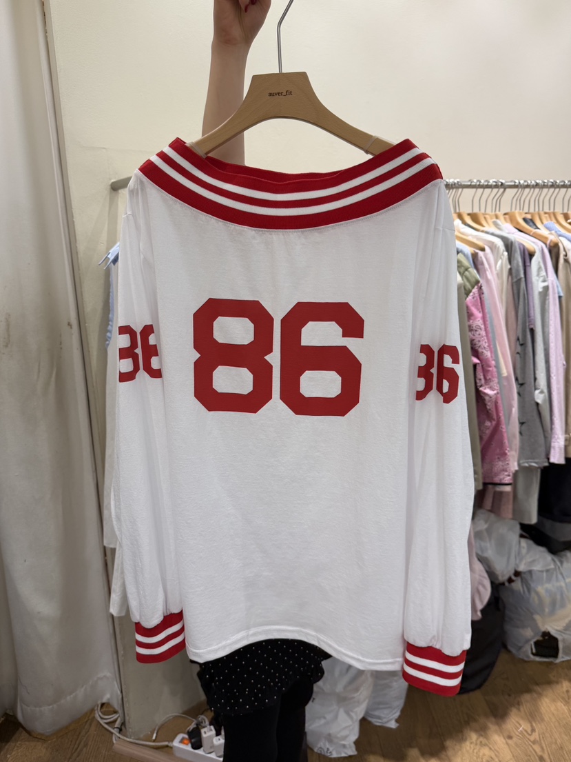 AUVERFIT韓國代購女裝新品推薦職業休閑26春夏長袖T恤露肩AUVERFIT長袖T恤圖色3