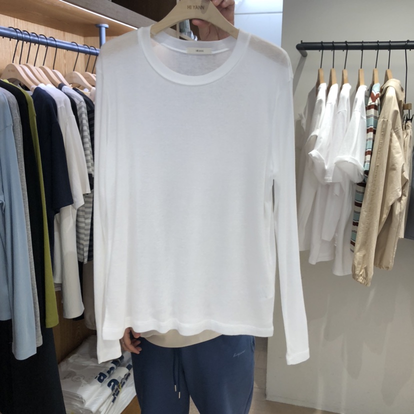 HI YANN韓國代購女裝新款推薦時尚休閑26春夏職業長袖T恤HI YANN長袖T恤圖色1