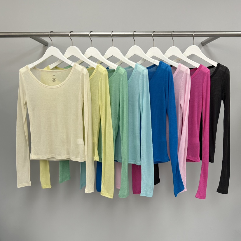 WATER/RIVER韓國東大門代購女裝新品人氣長袖T恤天絲羊毛WATER/RIVER長袖T恤