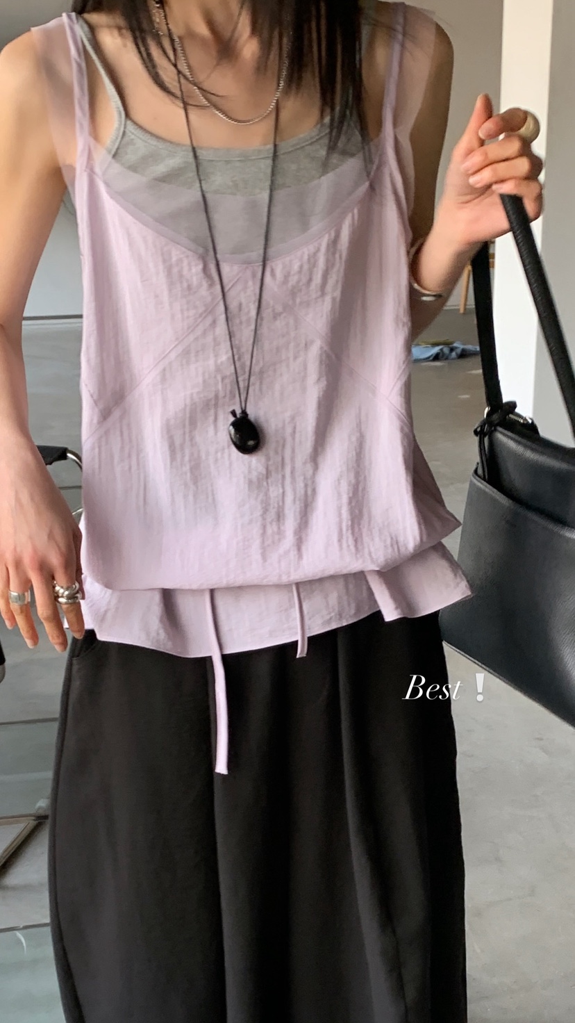 OVER RICH韓國代購女士新款推薦休閑熱賣26春夏吊帶背心OVER RICH吊帶/背心