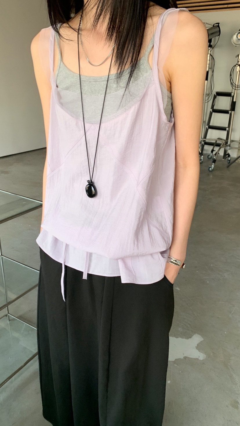 OVER RICH韓國代購女士新款推薦休閑熱賣26春夏吊帶背心OVER RICH吊帶/背心