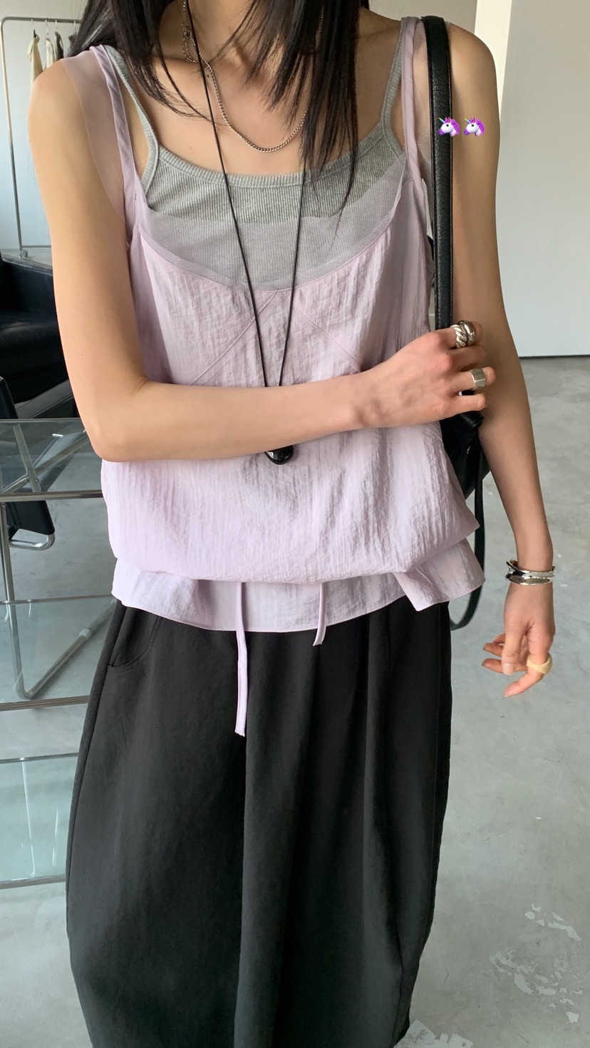 OVER RICH韓國代購女士新款推薦休閑熱賣26春夏吊帶背心OVER RICH吊帶/背心