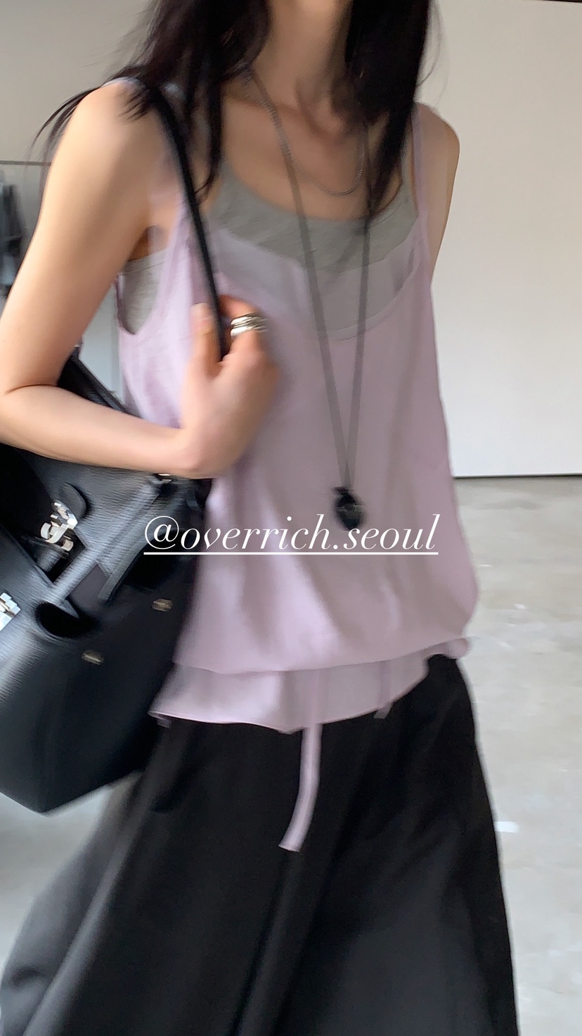 OVER RICH韓國代購女士新款推薦休閑熱賣26春夏吊帶背心OVER RICH吊帶/背心