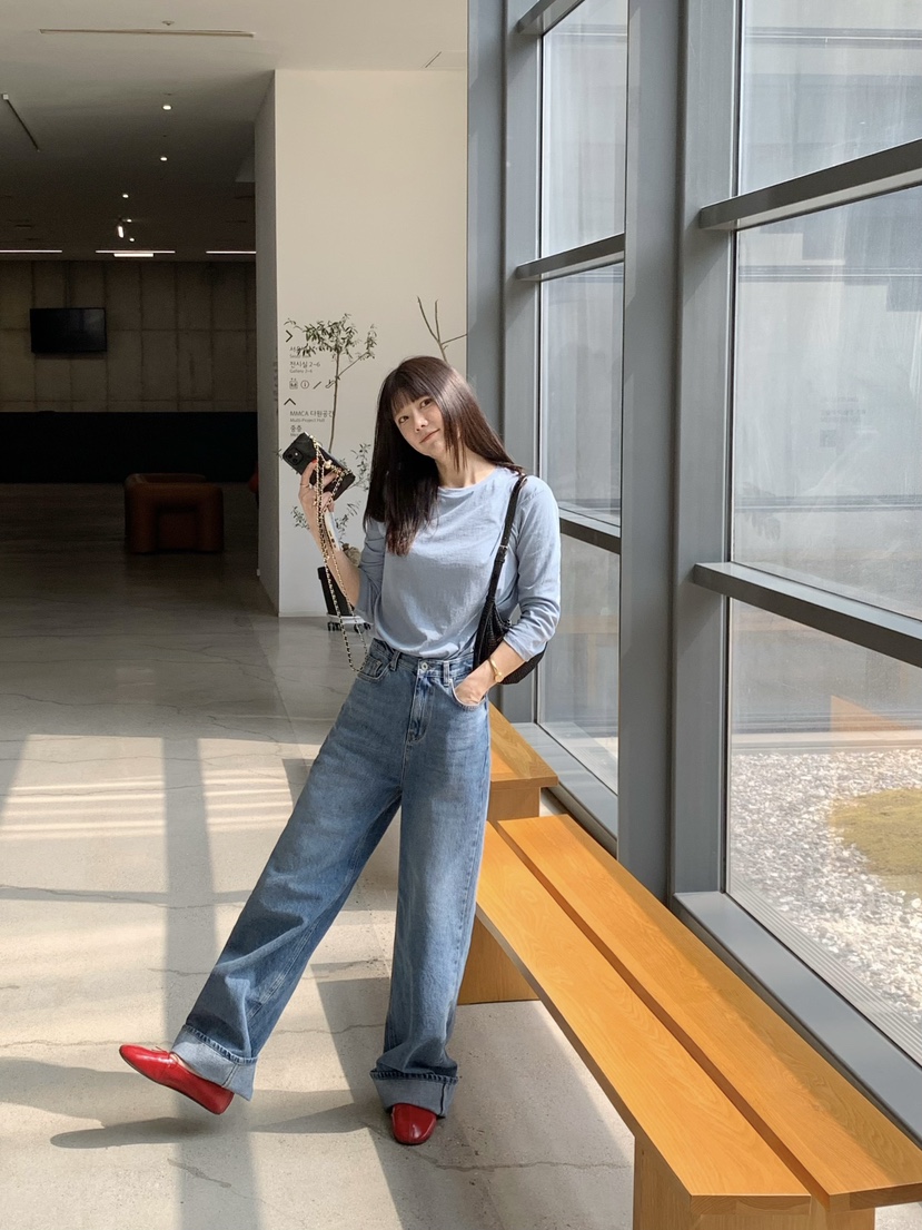 COURGETTE韓國代購女士新款人氣休閑26春夏職業熱賣長袖T恤COURGETTE長袖T恤