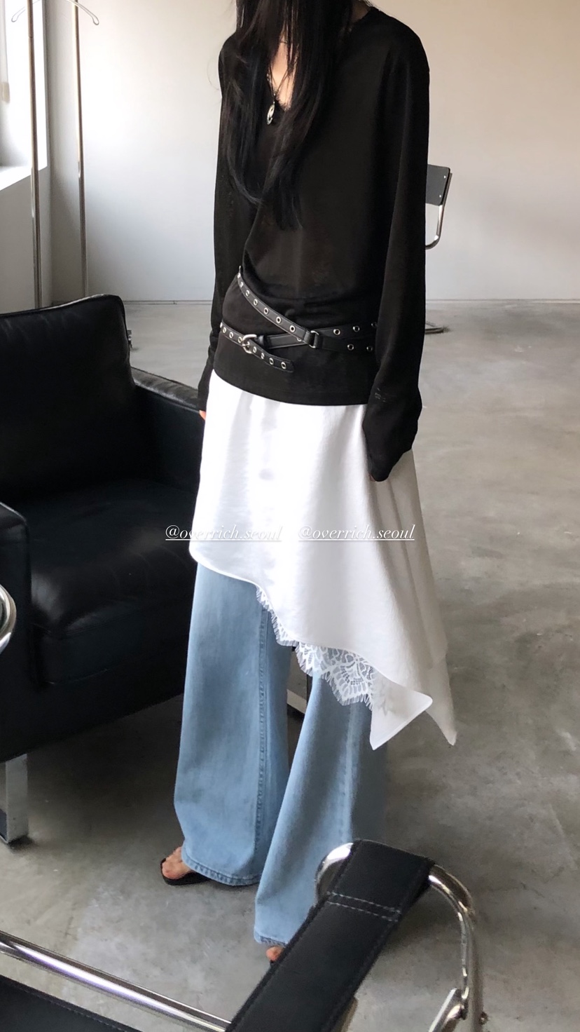 OVER RICH韓國直郵實拍女裝新品推薦人氣時尚半身裙中短裙OVER RICH半身裙/中短裙