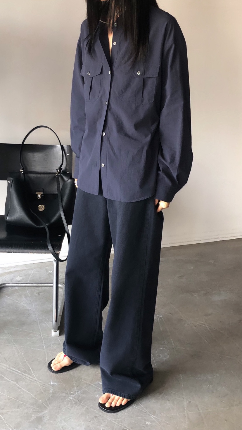 OVER RICH韓國東大門直郵女士新品26春夏襯衫蕾絲衫口袋OVER RICH襯衫/蕾絲衫