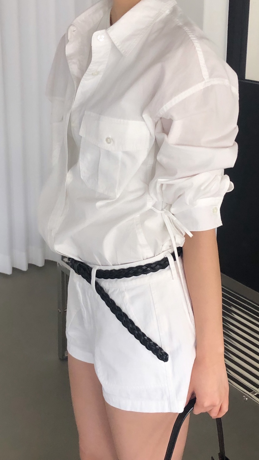 OVER RICH韓國東大門直郵女士新品26春夏襯衫蕾絲衫口袋OVER RICH襯衫/蕾絲衫