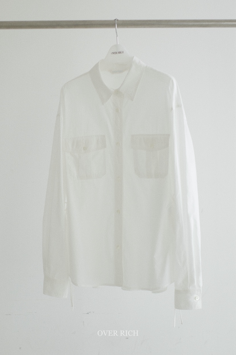 OVER RICH韓國東大門直郵女士新品26春夏襯衫蕾絲衫口袋OVER RICH襯衫/蕾絲衫圖色1