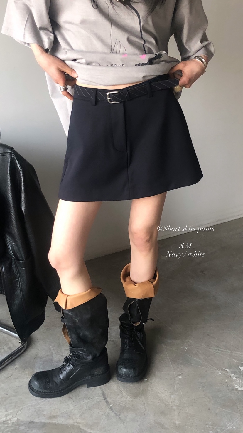 OVER RICH韓國東大門代購女裝新款休閑時尚裙褲不含腰帶OVER RICH裙褲