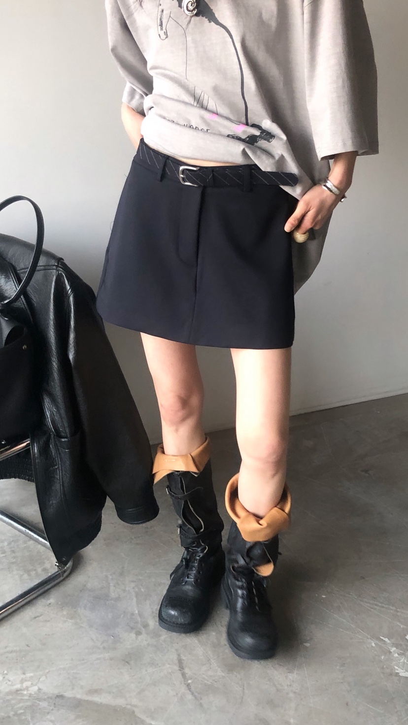 OVER RICH韓國東大門代購女裝新款休閑時尚裙褲不含腰帶OVER RICH裙褲