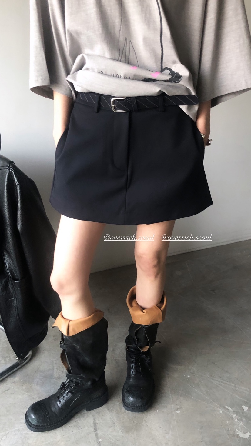 OVER RICH韓國東大門代購女裝新款休閑時尚裙褲不含腰帶OVER RICH裙褲