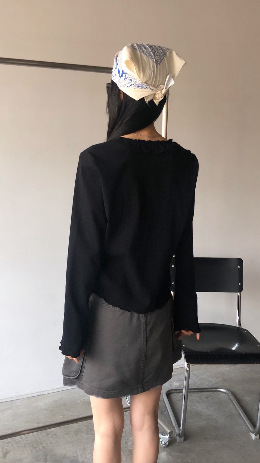 OVER RICH韓國東大門代購女裝新款時尚襯衫蕾絲衫含腰繩OVER RICH襯衫/蕾絲衫