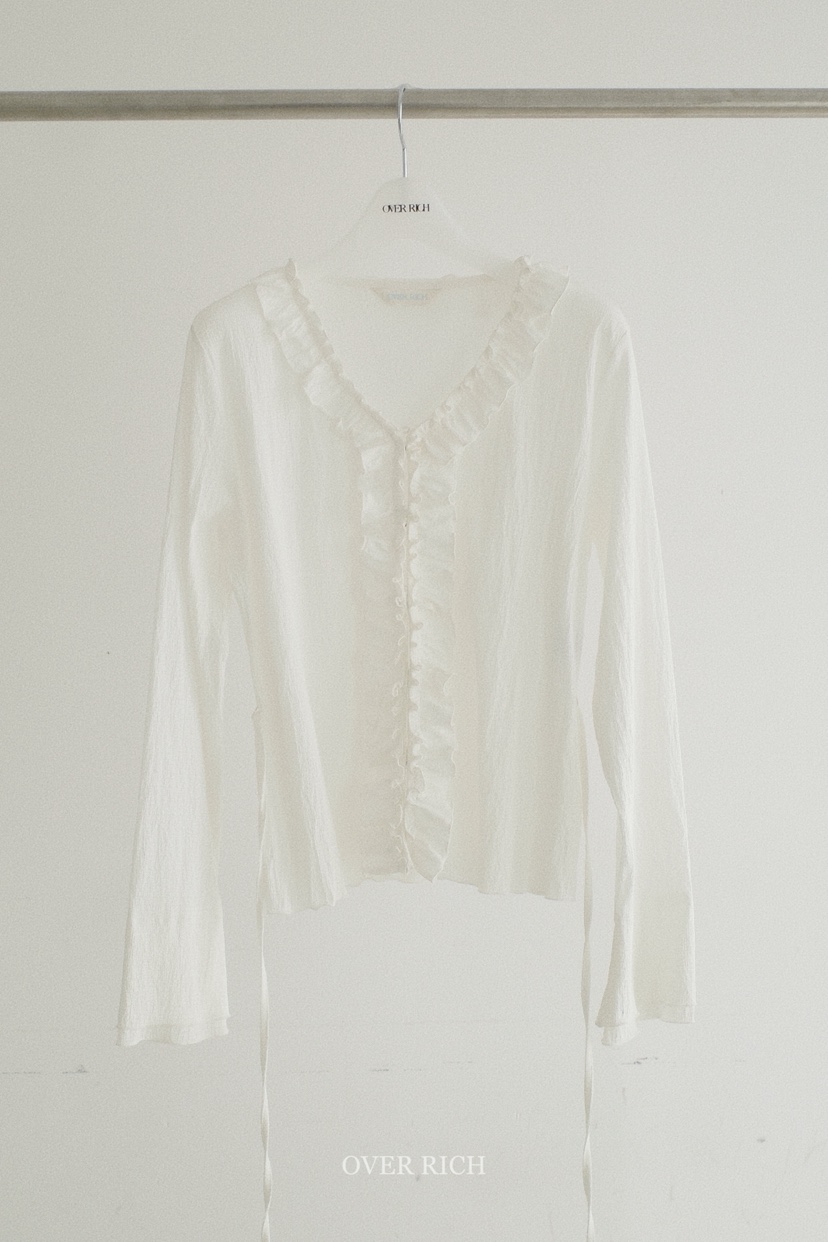 OVER RICH韓國東大門代購女裝新款時尚襯衫蕾絲衫含腰繩OVER RICH襯衫/蕾絲衫圖色1