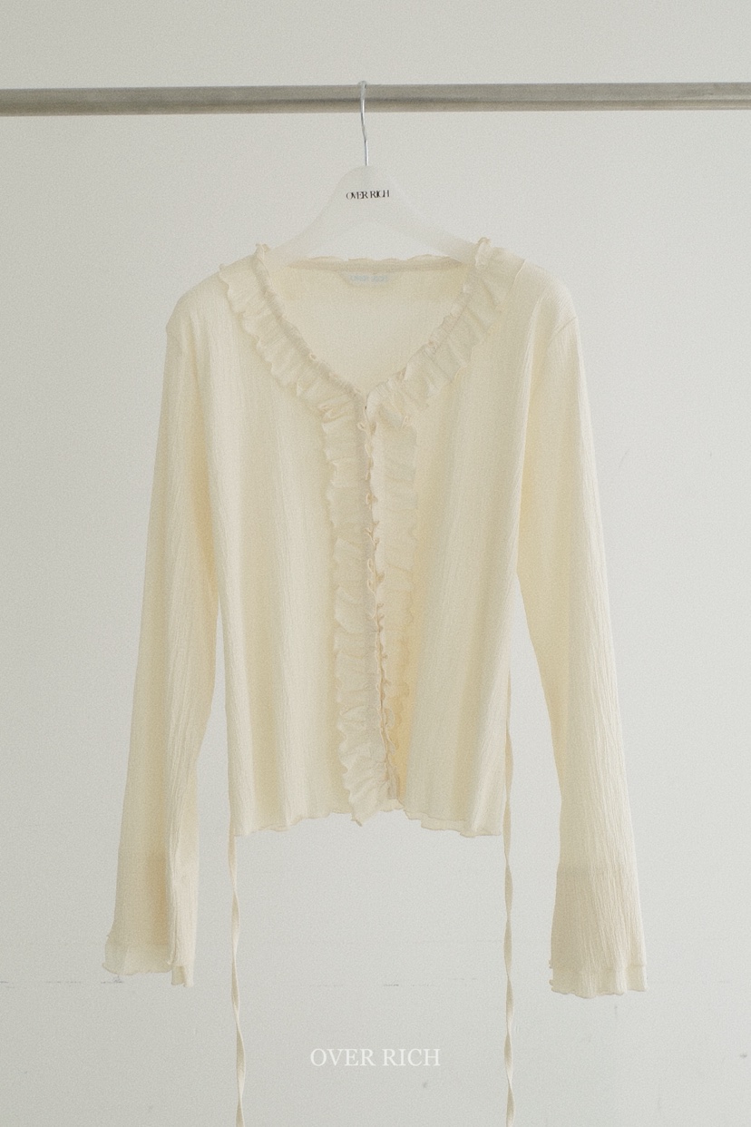 OVER RICH韓國東大門代購女裝新款時尚襯衫蕾絲衫含腰繩OVER RICH襯衫/蕾絲衫圖色2
