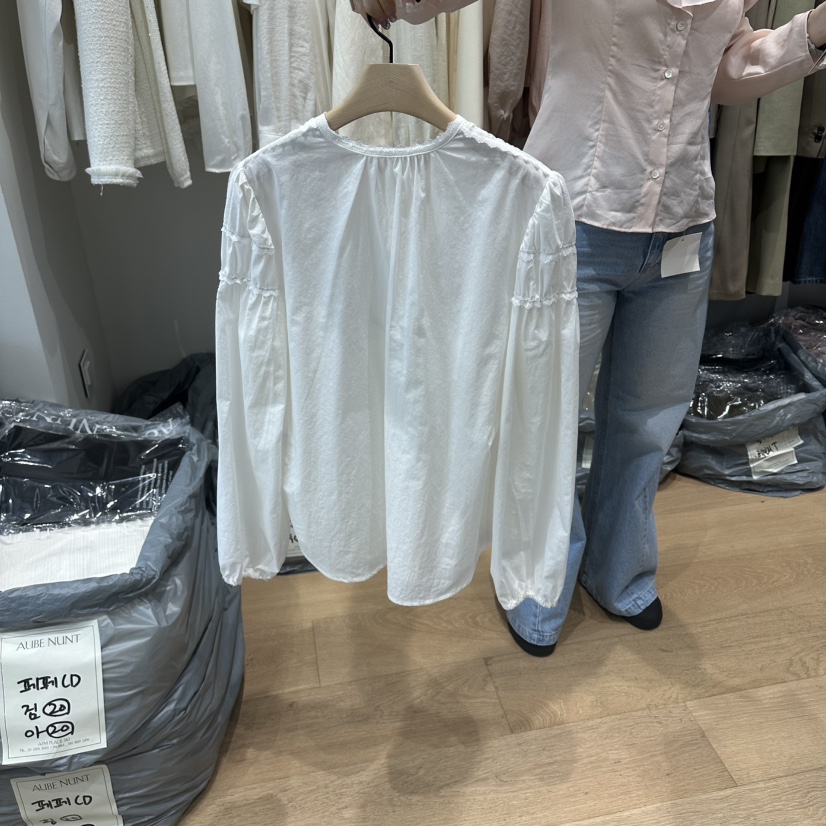 aube nunt韓國直郵實拍女士新款26春夏時尚職業襯衫蕾絲衫aube nunt襯衫/蕾絲衫
