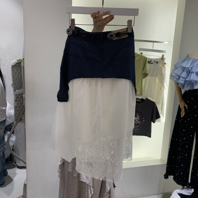 TYCHE韓國東大門直郵女裝新品熱賣半身裙中短裙不含腰帶蕾絲TYCHE半身裙/中短裙