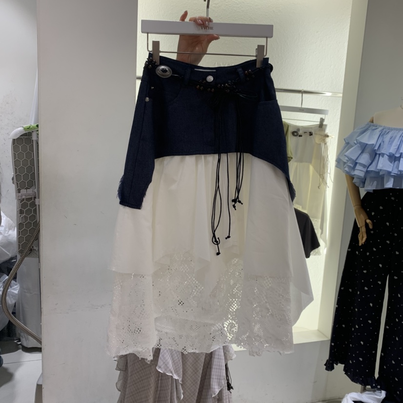 TYCHE韓國東大門直郵女裝新品熱賣半身裙中短裙不含腰帶蕾絲TYCHE半身裙/中短裙圖色1