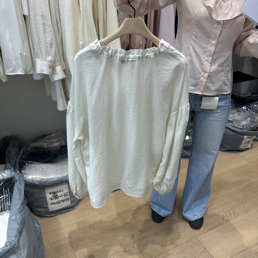 aube nunt韓國直郵實拍女裝新品職業26春夏休閑襯衫蕾絲衫aube nunt襯衫/蕾絲衫