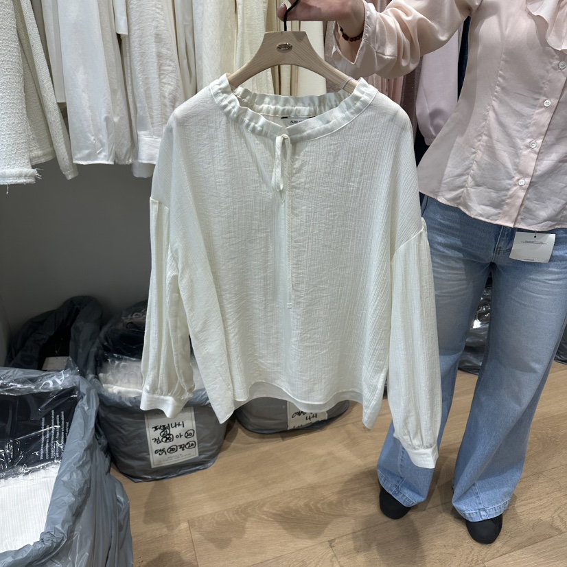 aube nunt韓國直郵實拍女裝新品職業26春夏休閑襯衫蕾絲衫aube nunt襯衫/蕾絲衫圖色1