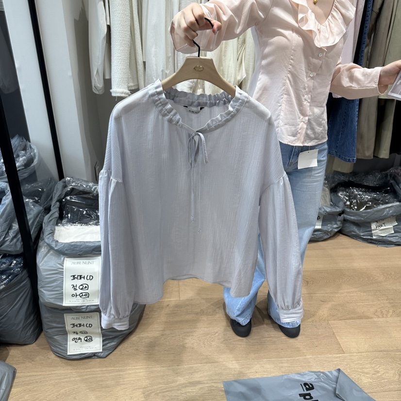 aube nunt韓國直郵實拍女裝新品職業26春夏休閑襯衫蕾絲衫aube nunt襯衫/蕾絲衫圖色2