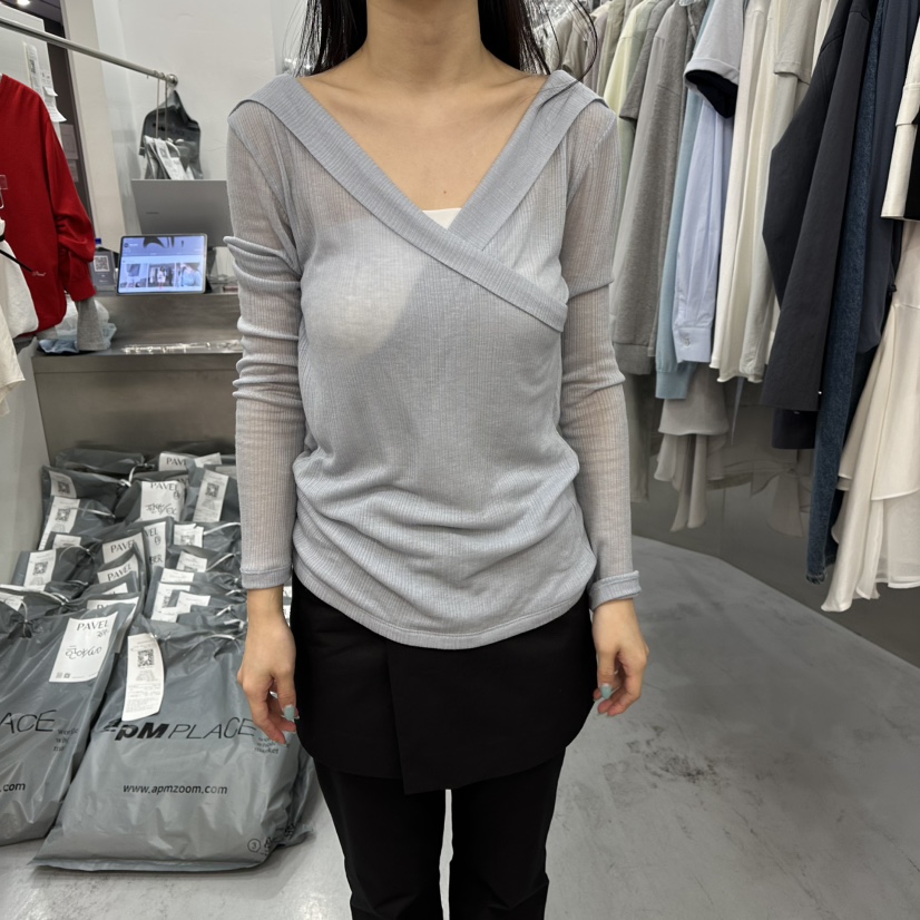 PAVEL韓國直郵女裝新品人氣時尚休閑長袖T恤不含內搭披肩PAVEL長袖T恤圖色2