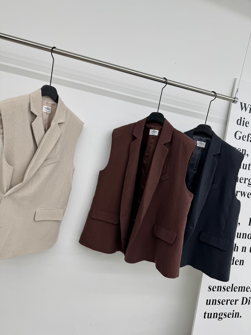 RED-A韓國代購女士新品休閑人氣熱賣26春夏職業馬甲亞麻RED-A馬甲