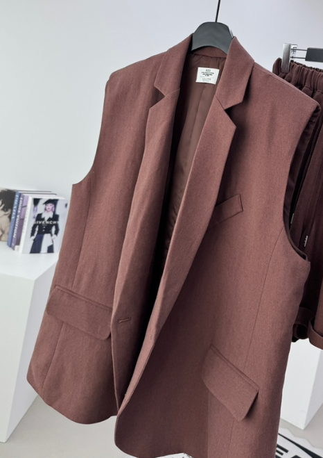 RED-A韓國代購女士新品休閑人氣熱賣26春夏職業馬甲亞麻RED-A馬甲圖色3