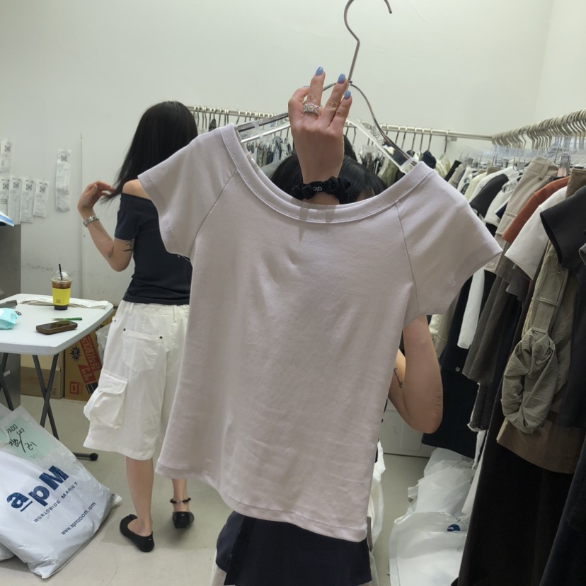 PADO韓國東大門直郵女裝新款推薦職業時尚熱賣休閑T恤插肩袖PADOT恤圖色4