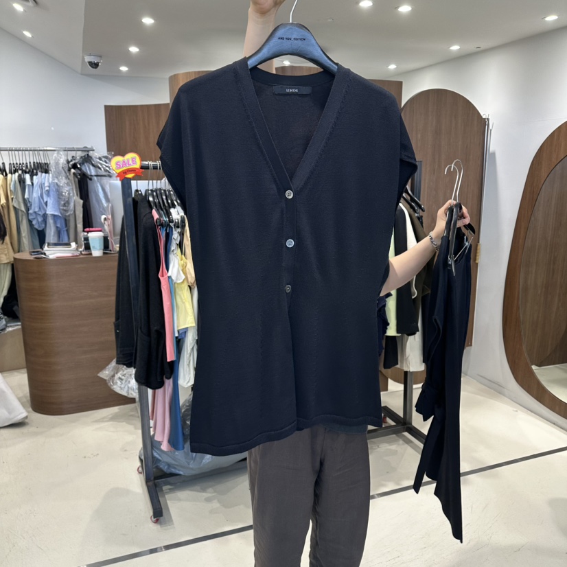 LE EDITION/LEBOENE韓國代購女士新款熱賣針織衫V領開衫鏤空LE EDITION/LEBOENE針織衫圖色2